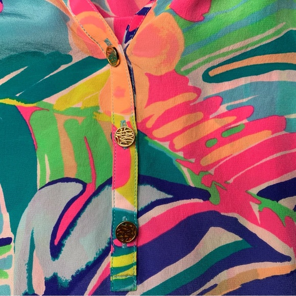 Women's Lilly Pulitzer Elsa Top Silk Blouse Size Small - Picture 2 of 7